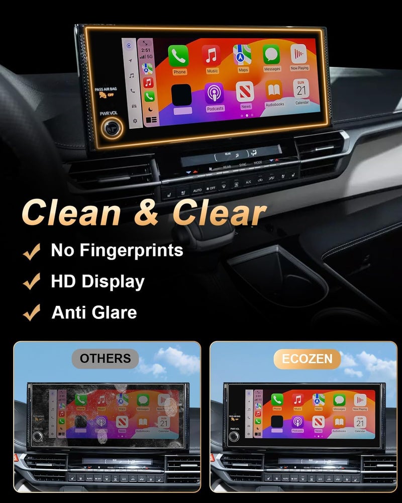 EcoZen 2026 Toyota Sienna Screen Protector - For 2025-2026 Sienna 12.3-Inch Navigation Screen - Tempered Glass Film 2025-2026 Sienna(XLE/XSE/Limited/Platinum/Woodland Edition) Accessories Anti Fingerprints - Image 3